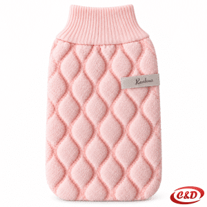 Roza rukavica za tuširanje od pamuka dimenzija 13 × 23 cm