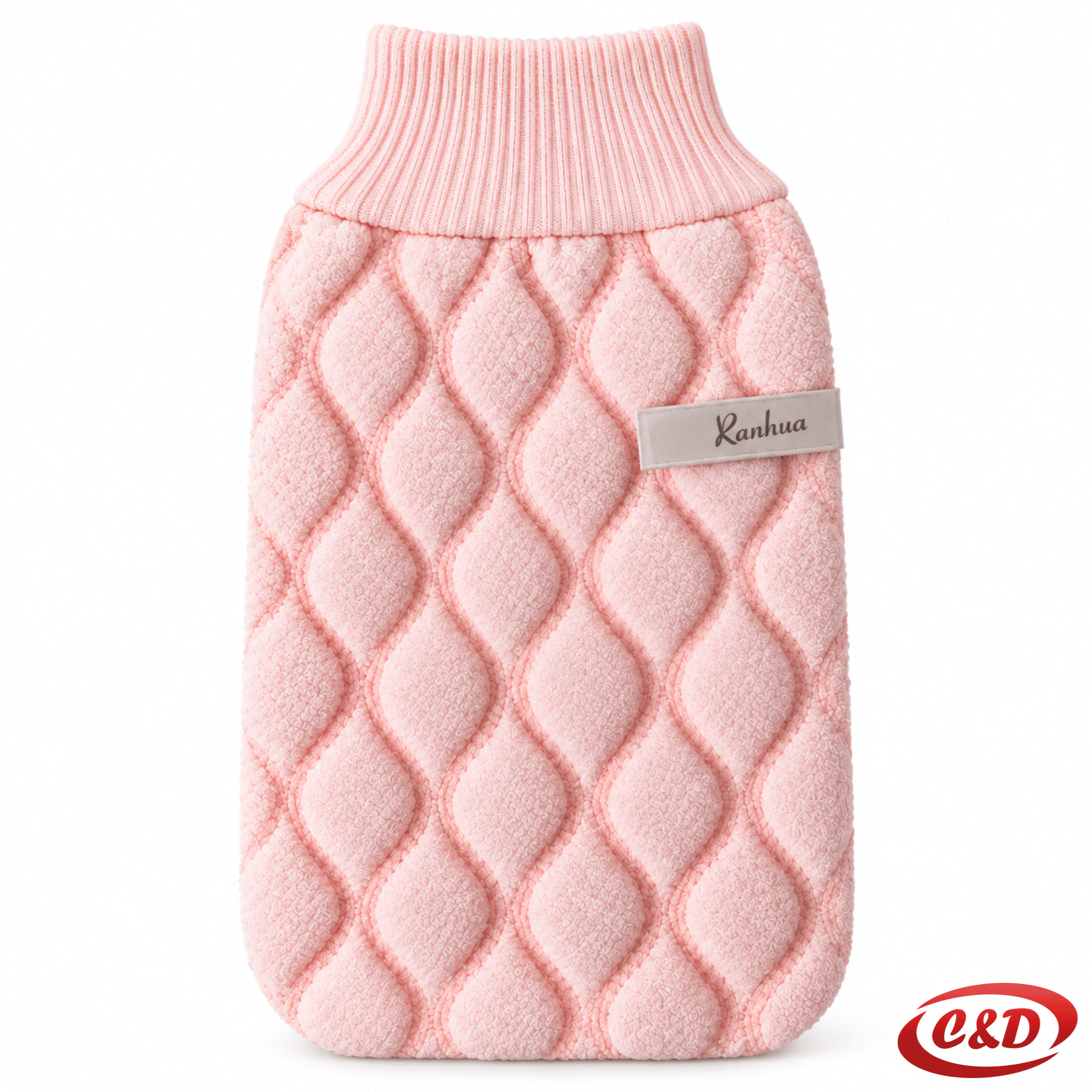 Roza rukavica za tuširanje od pamuka dimenzija 13 × 23 cm